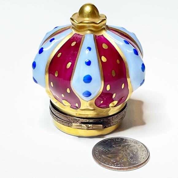 Limoges Box Royal Crown Hand Painted Porcelain Trinket - Picture 2 of 4